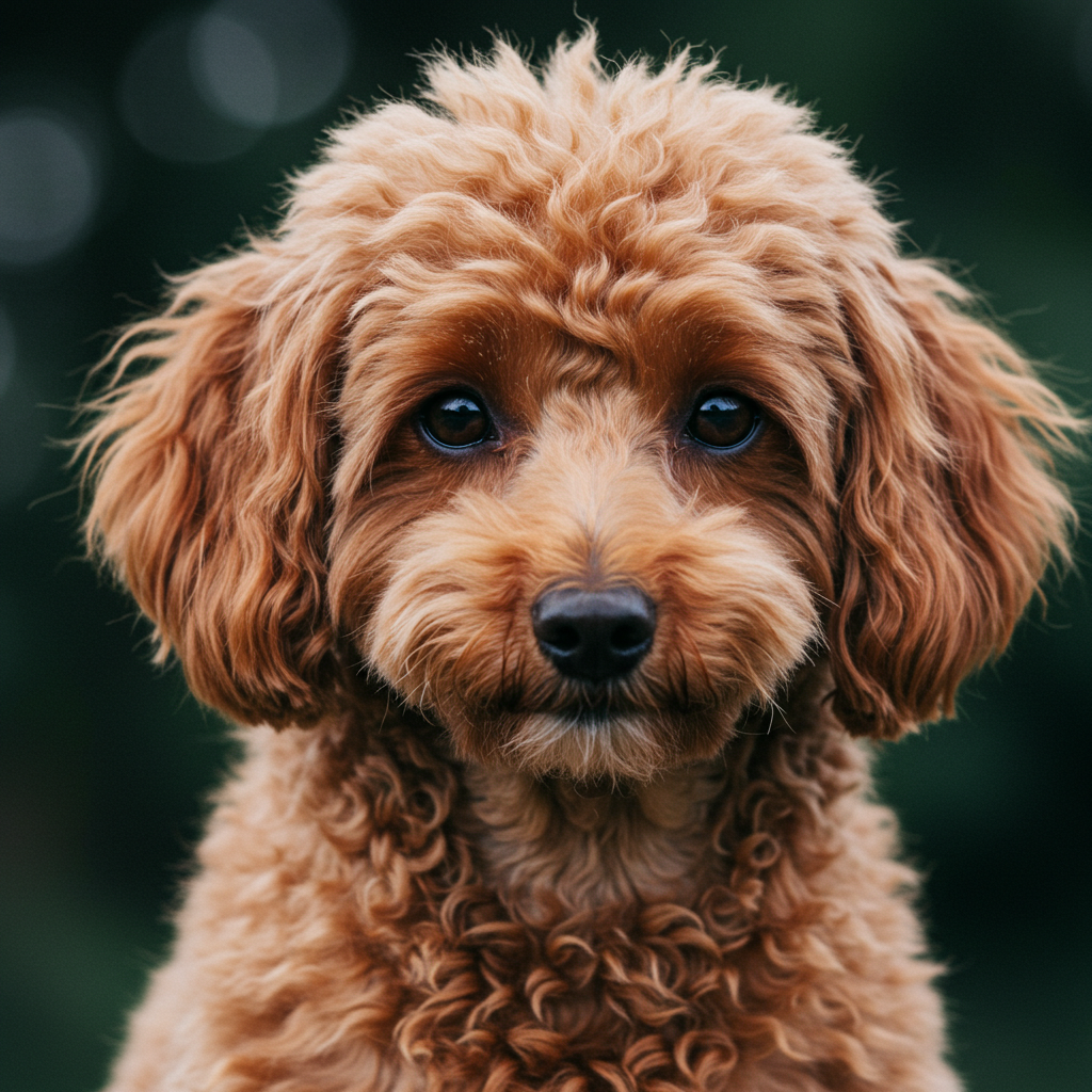 brown poodle posing for the camera